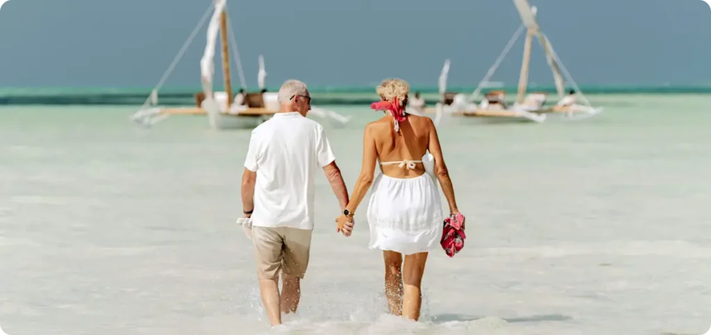 Couple on a travel date